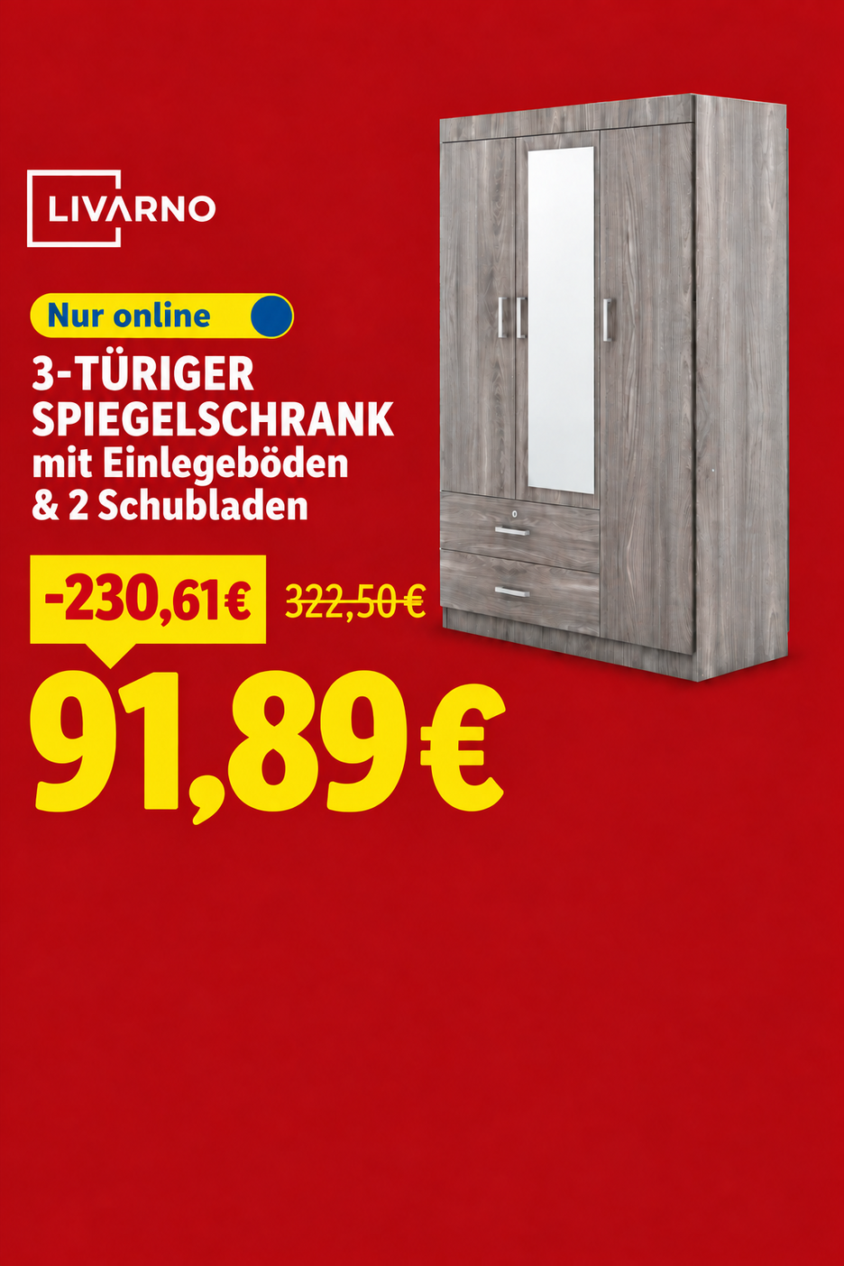 Armoire &agrave; miroirs compl&egrave;te