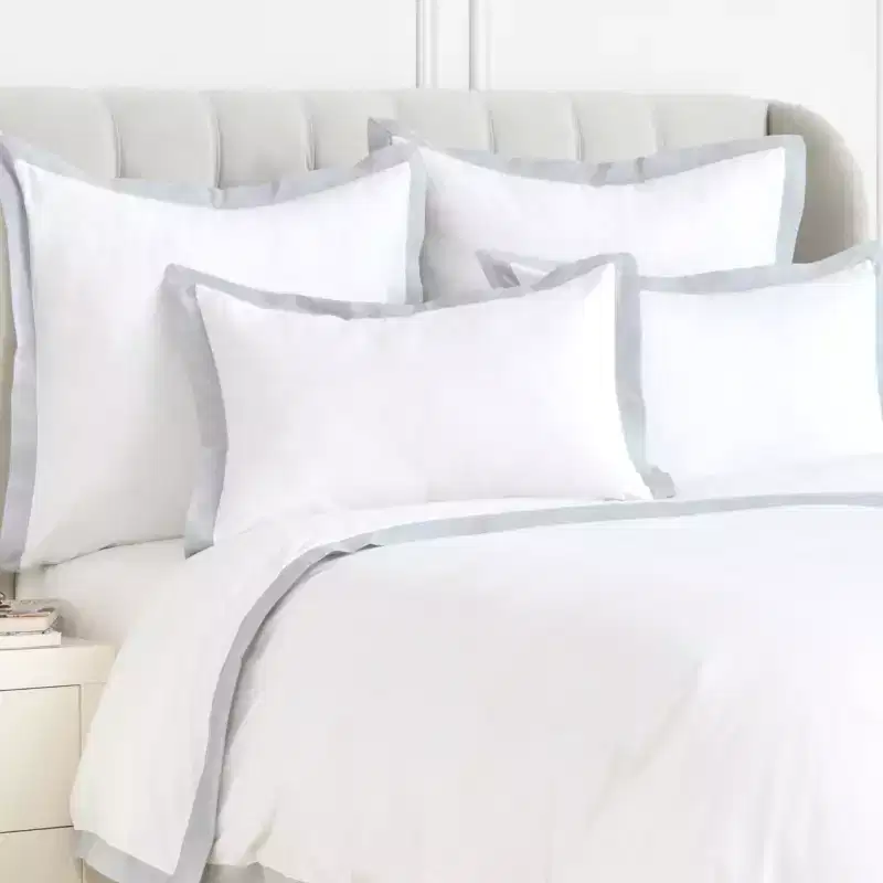 EY Essentials Digby Dove White 100% Cotton Chambray Queen Duvet Cover