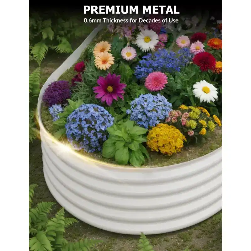 2 Pack Steel Raised Garden Bed 8x4x1.5ft,Metal Deep Root Planter Box for Vegetables Flowers Herbs,Large Oven Garden Planting Bed,Easy Assembly