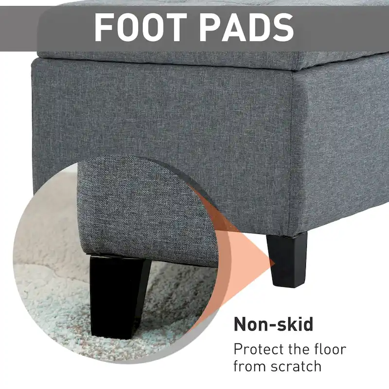 Holmden 51-inch Fabric Tufted Storage Ottoman Bench
