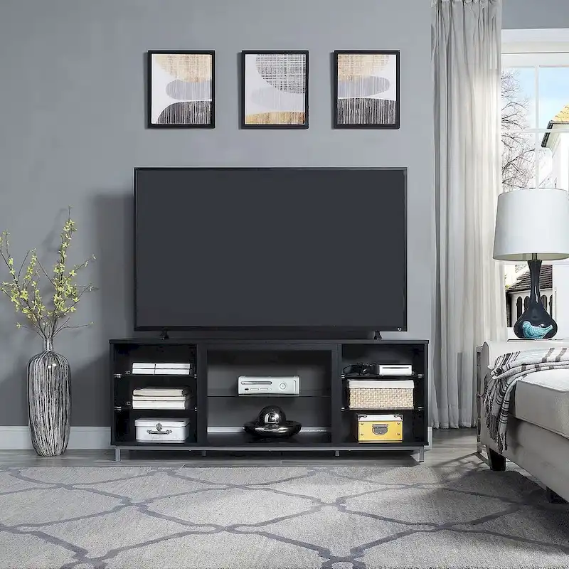 Manhattan Comfort Brighton 60 In. Wire Management Media Cabinet Console