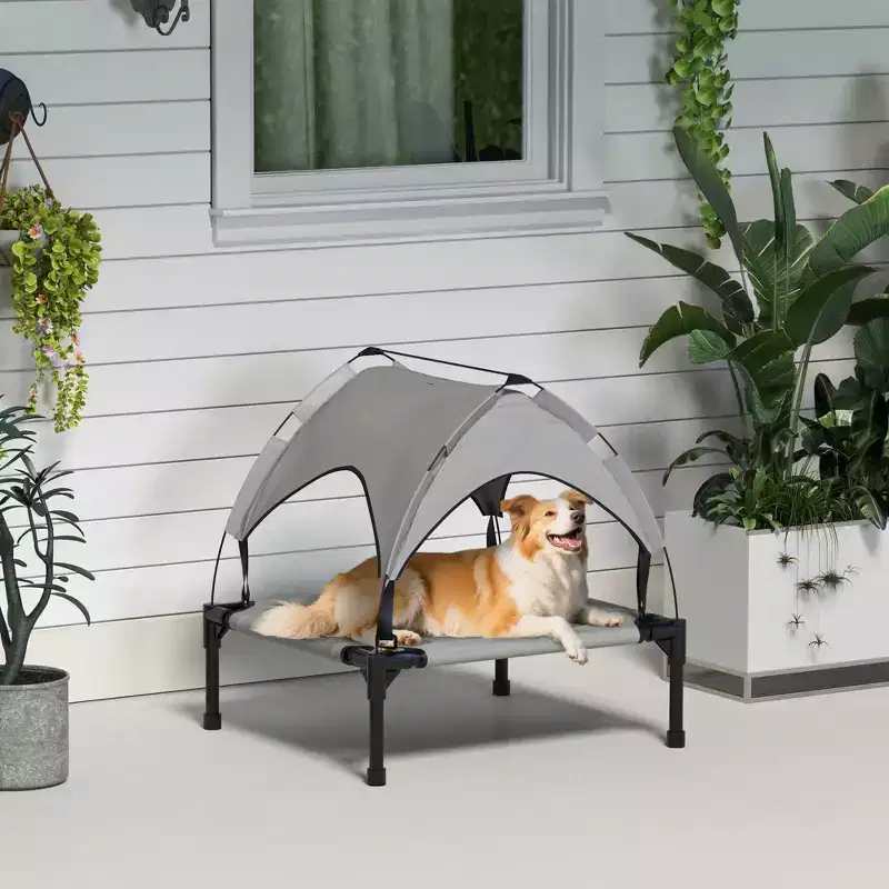 Elevated Dog Bed, Outdoor Pet Bed for Camping, Portable Raised Pet Cot with Washable Breathable Mesh, for Indoor Outdoor