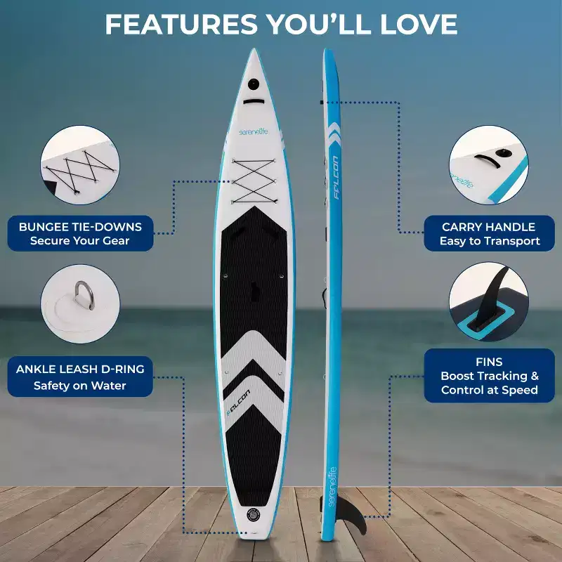 Inflatable Stand-Up Paddleboard for Water Sports with Paddle, Pump & Accessories, Lightweight, Adventure Ready