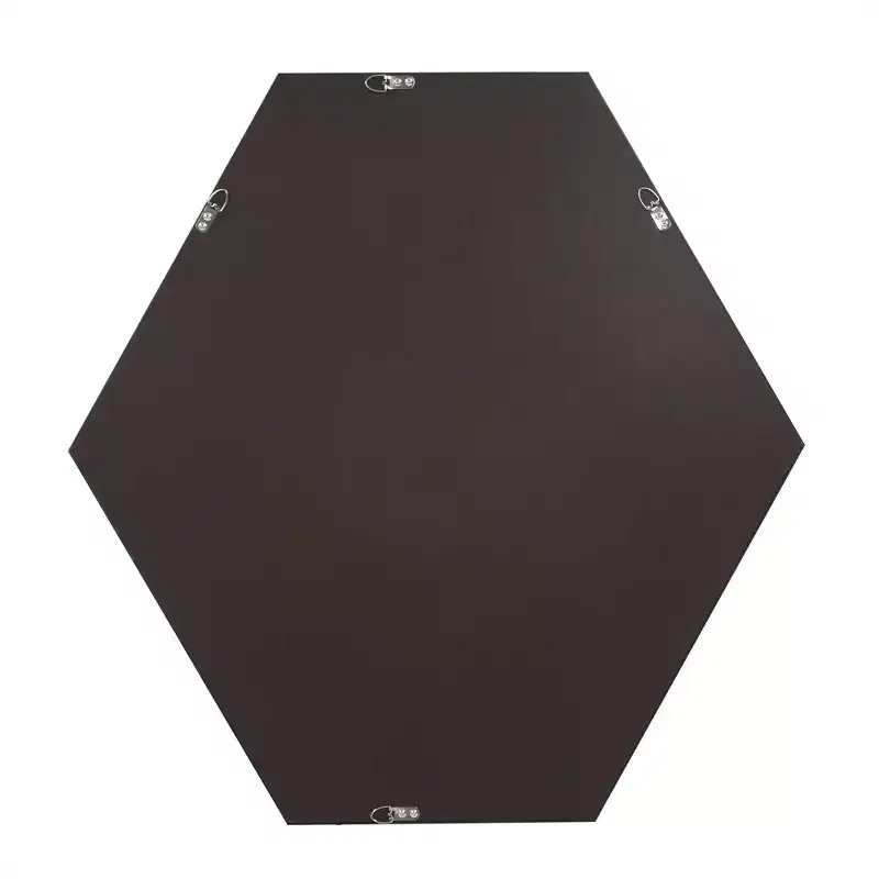 Hexagonal Wall Mirror with Graphite Foil Frame, Modern Industrial Decor, 30