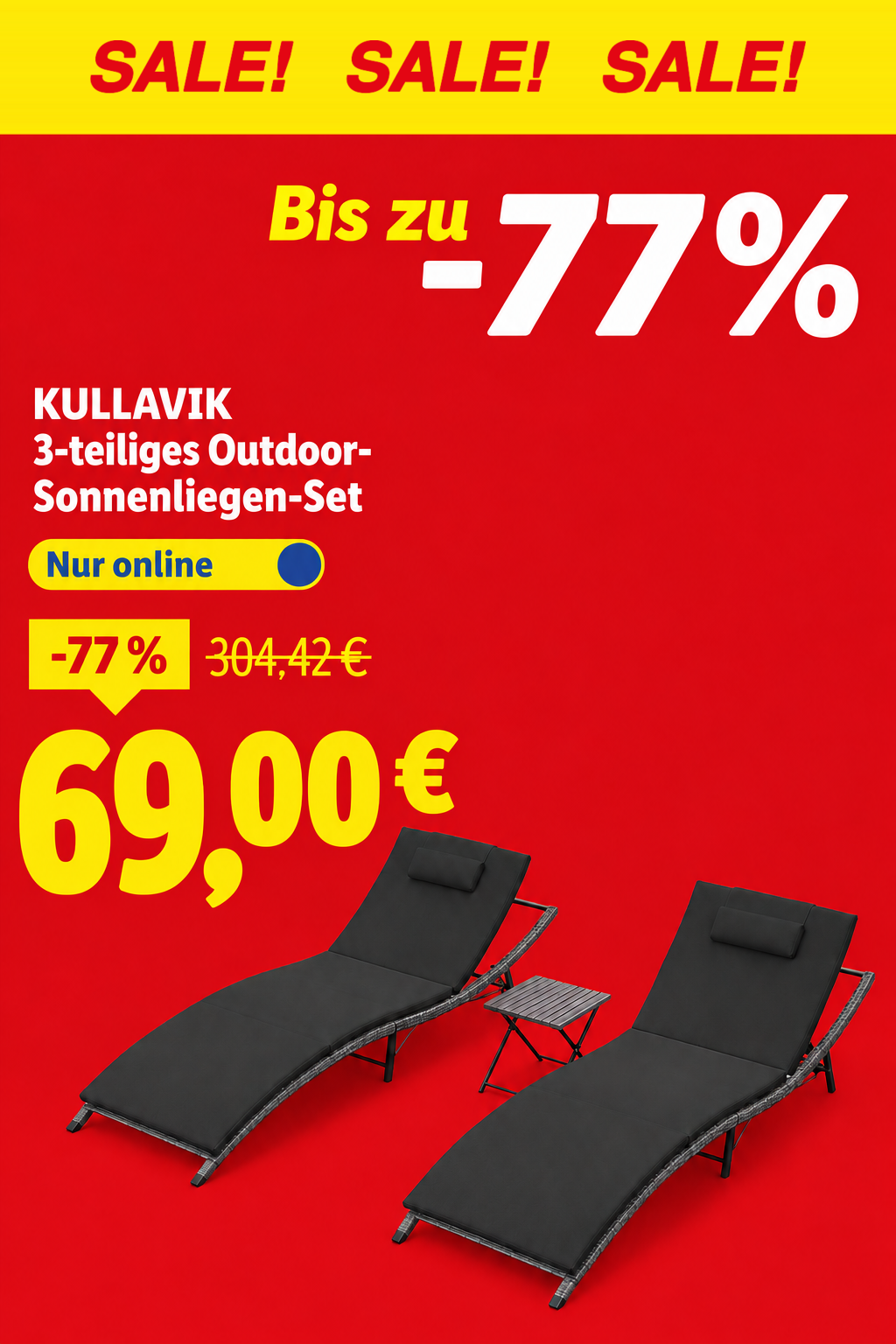 Ensemble de chaises longues