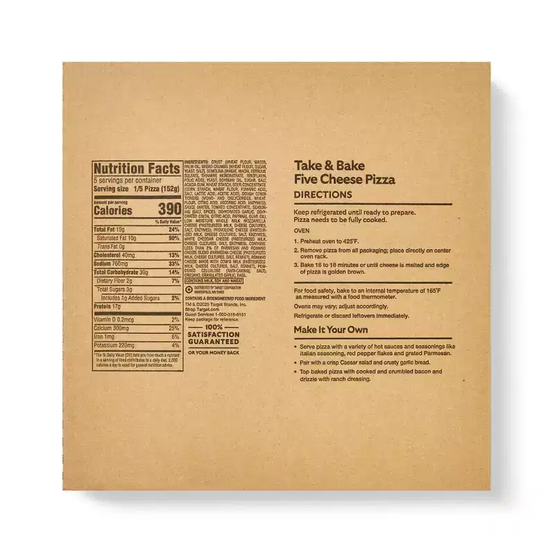 Take & Bake Five Cheese Traditional Crust Pizza - Market Pantry™