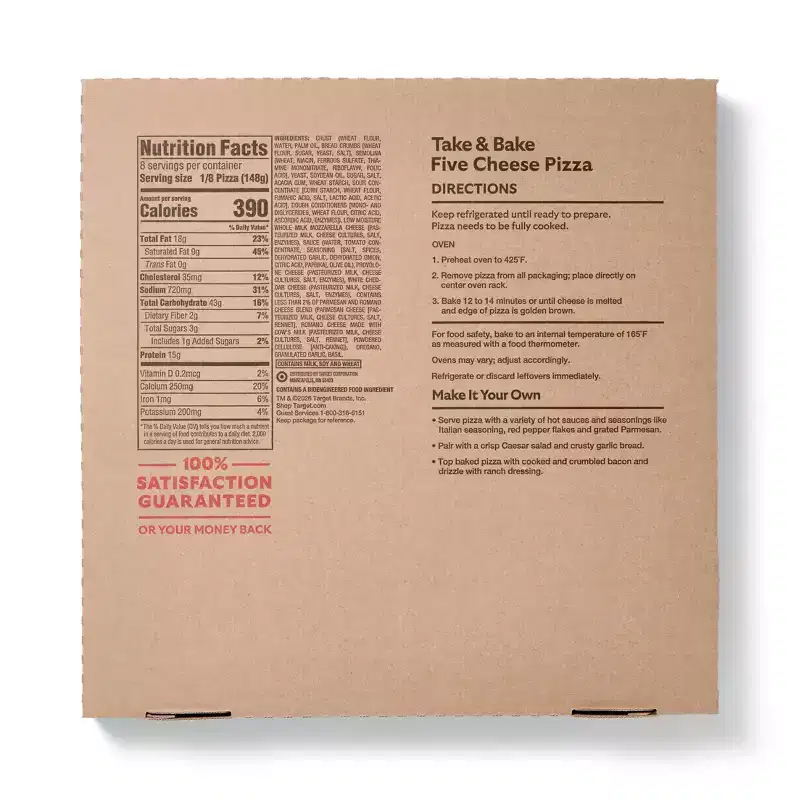 Take and Bake Five Cheese Traditional Crust Pizza 16" - 41.8oz - Market Pantry™