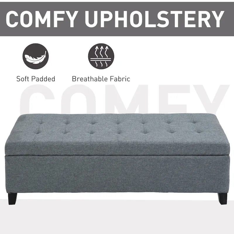 Holmden 51-inch Fabric Tufted Storage Ottoman Bench