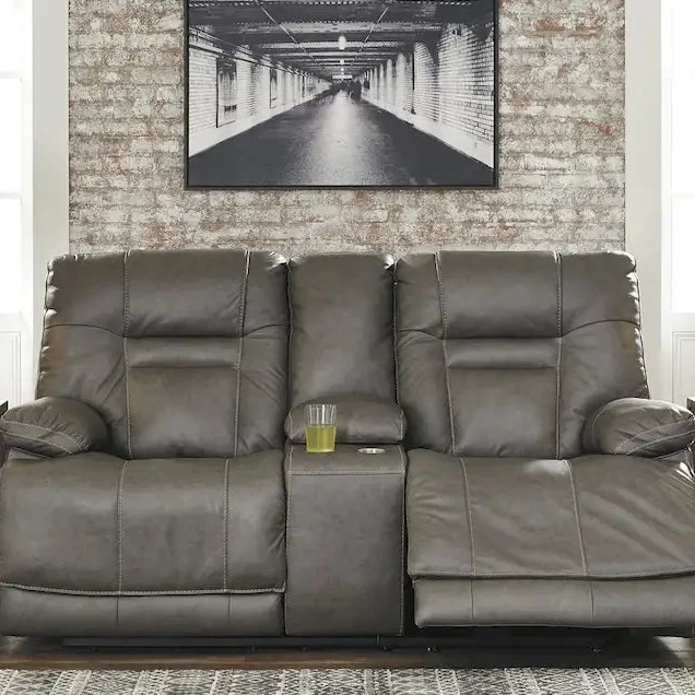 Leather Power Adjustable Reclining Loveseat