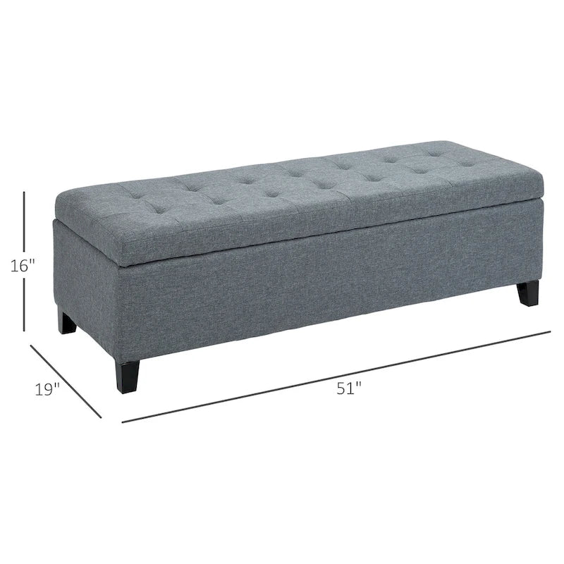 Holmden 51-inch Fabric Tufted Storage Ottoman Bench