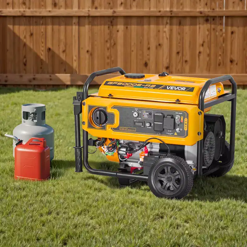 VEVOR Portable Generator, Gasoline 4650W Peak Watt & LPG 4130W Peak Watt Dual Fuel Generator, Home Backup Generators with Electric Start,Multicolor